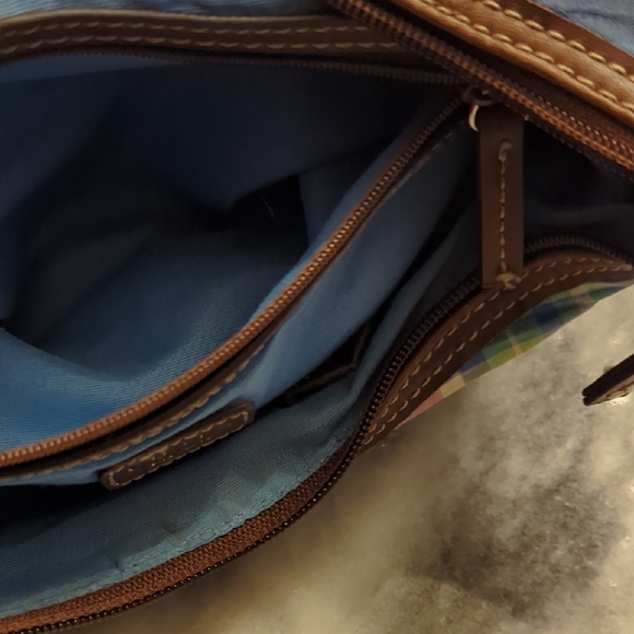 Chaps Ralph Lauren Luxemberg Blue Madras Plaid Shoulder Bag - Picture 16 of 16